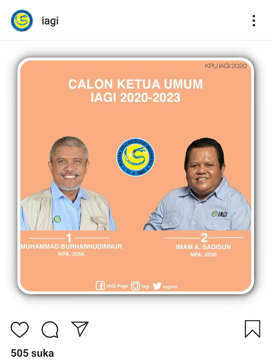 Calon ketua umum IAGI 2020-2023 