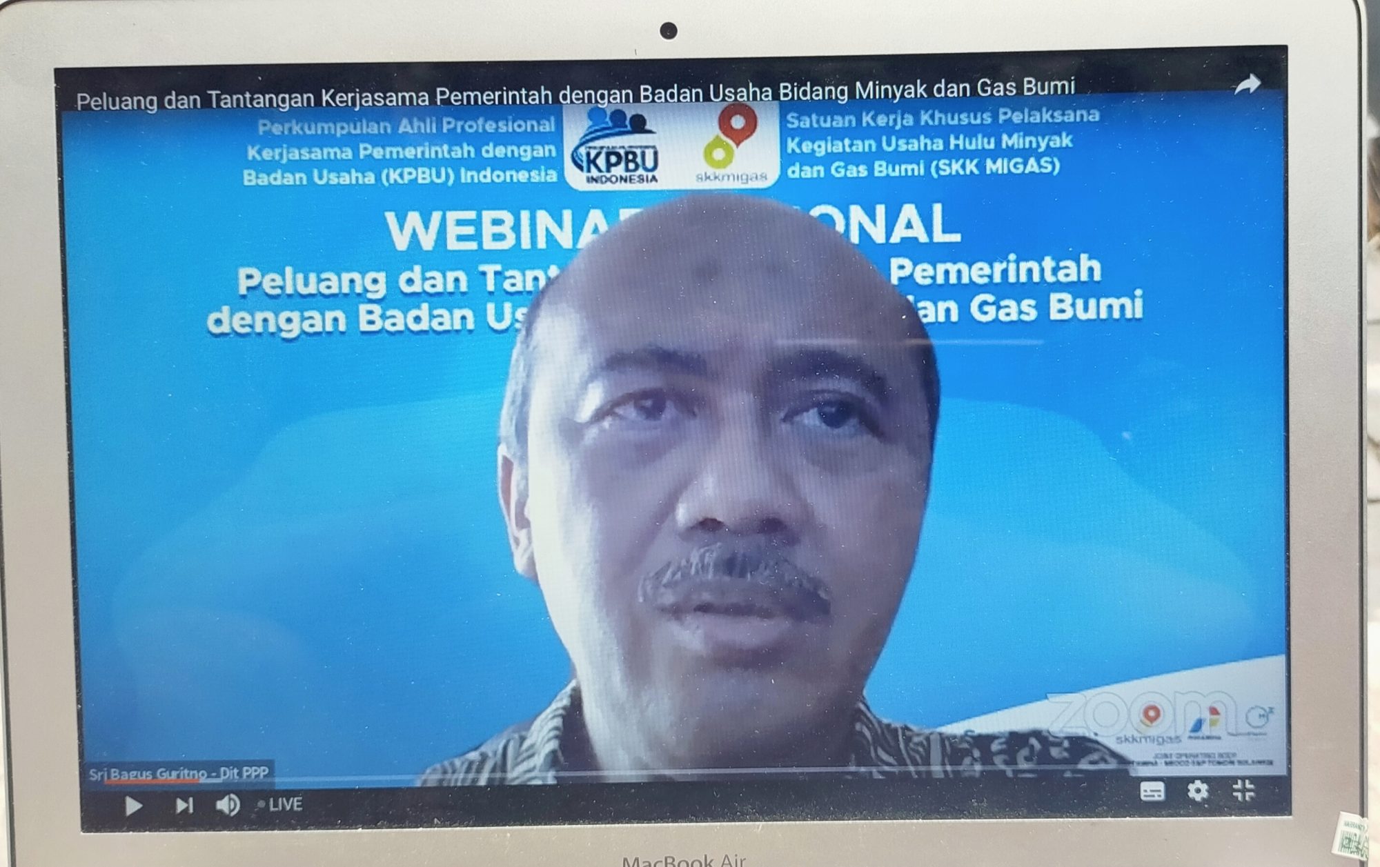 Screenshot video Webinar Tantangan dan Peluang KPBU di bidang Migas