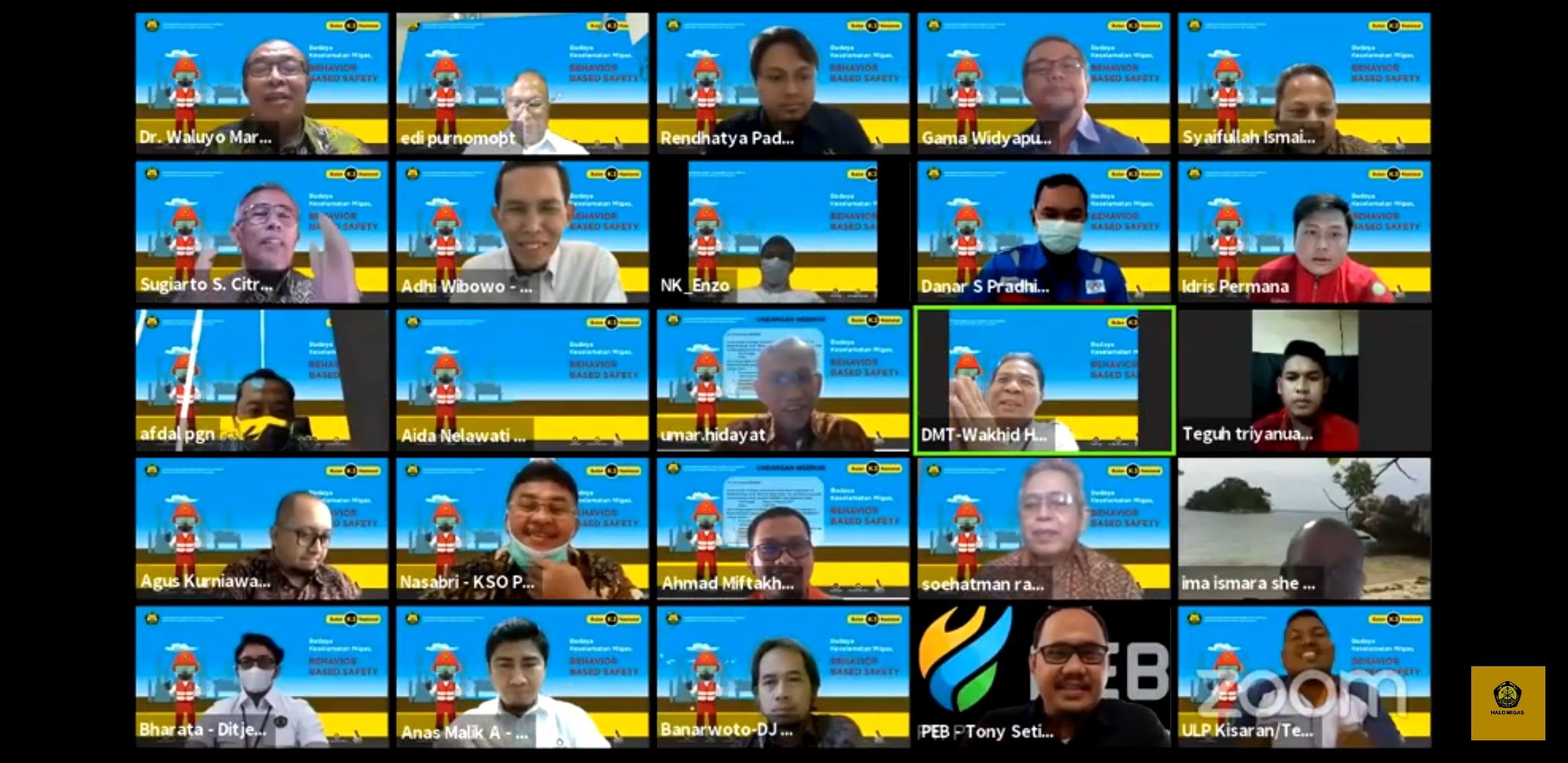 screenshot webinar Keselamatan Migas dalam rangka memperingati Bulan K3