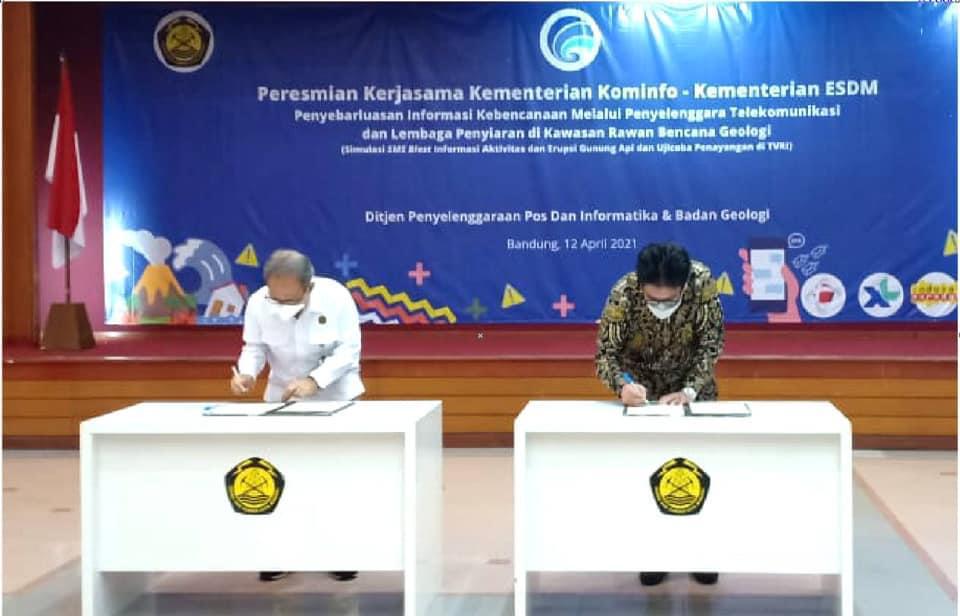 Kerjasama badan Geologi dengan Kominfo